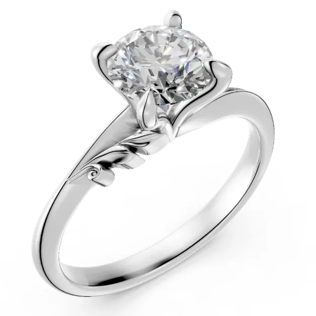 Engagement Ring AA461, 14K White 1